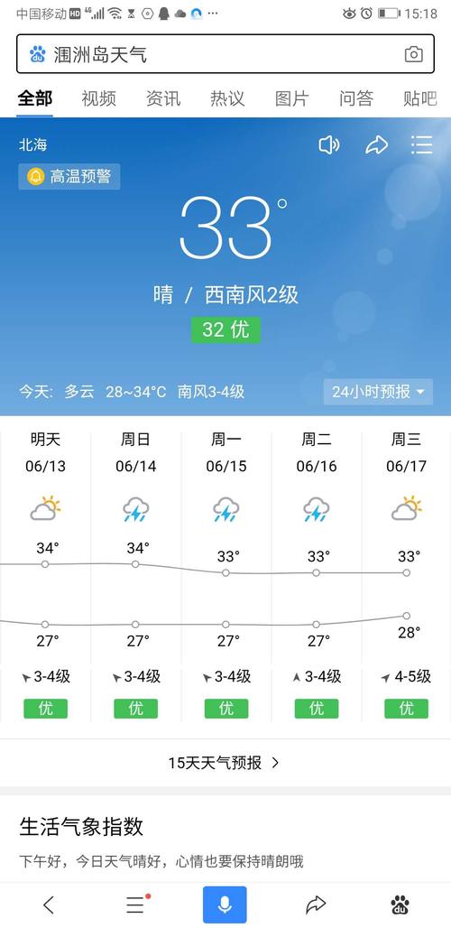 涠洲岛天气预报15天查询-北海涠洲岛天气预报15天查询